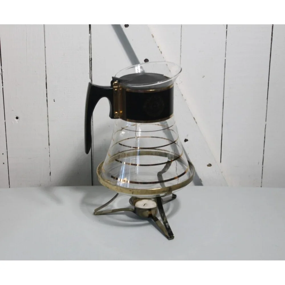 DAVID DOUGLAS Flameware Glass Coffee Pot PERCOLATOR  w/ Metal Stand